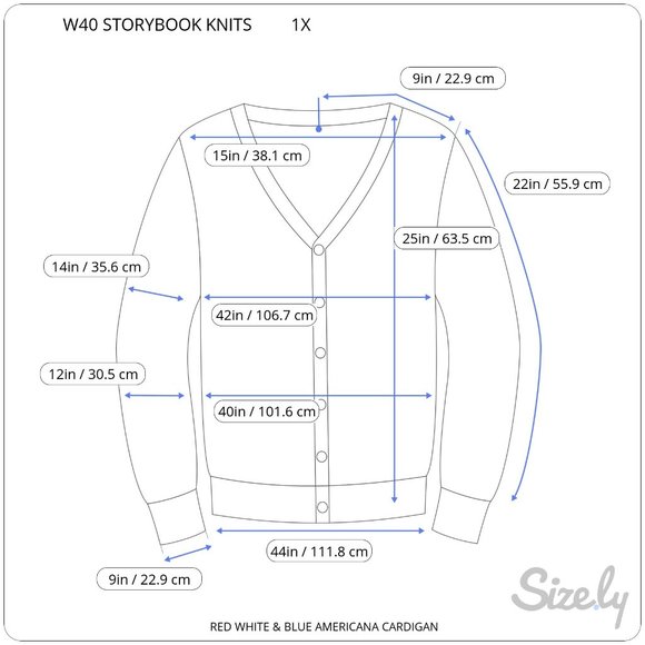 HSN Storybook Knits 2 Piece Sweater Set Women's 1X Cardigan & Tank Americana - Picture 5 of 16